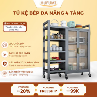   Hàng Nhập Khẩu  Tủ Bếp 4 Tầng 80 100 120cm Kệ Bếp 3 Trong 1 Có Cánh Chịu Lực Lớn Có Bánh Xe 