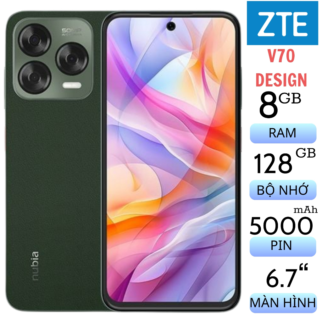 [Chính Hãng] Điện Thoại ZTE Nubia V70 Design 8GB/128GB Fullbox Mới 100% Đẹp Keng - Hàng Công Ty Bảo 
