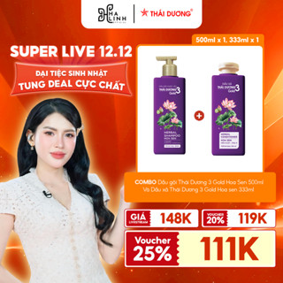   VHL X STD  COMBO Dầu gội Thái Dương 3 Gold Hoa Sen 500ml Và Dầu xả Thái Dương 3 Hoa sen 333ml CB5 