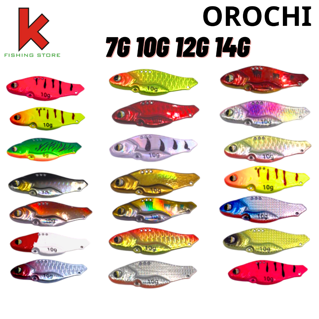 Phôi cá sắt OROCHI 3.5g 8g 10g 12g 14g chuyên câu lure cá lóc chẽm sộp nheo đổi màu khi ra nắng CAO 