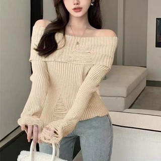  Áo len nữ trễ vai dài tay áo dệt kim chất len tăm mongtoghi cao cấp phong cách Hàn Quốc M126 N-10 