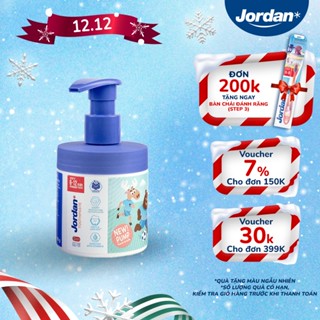  Kem đánh răng Jordan dạng Pump cho trẻ em vị Nho bước 1 cho bé 6-12 tuổi - 188g xuất xứ Na Uy 