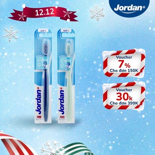  Bộ 2 Bàn chải đánh răng Jordan Clean Between lông siêu mềm 0.01mm bảo vệ nướu nhạy cảm xuất xứ Na Uy 
