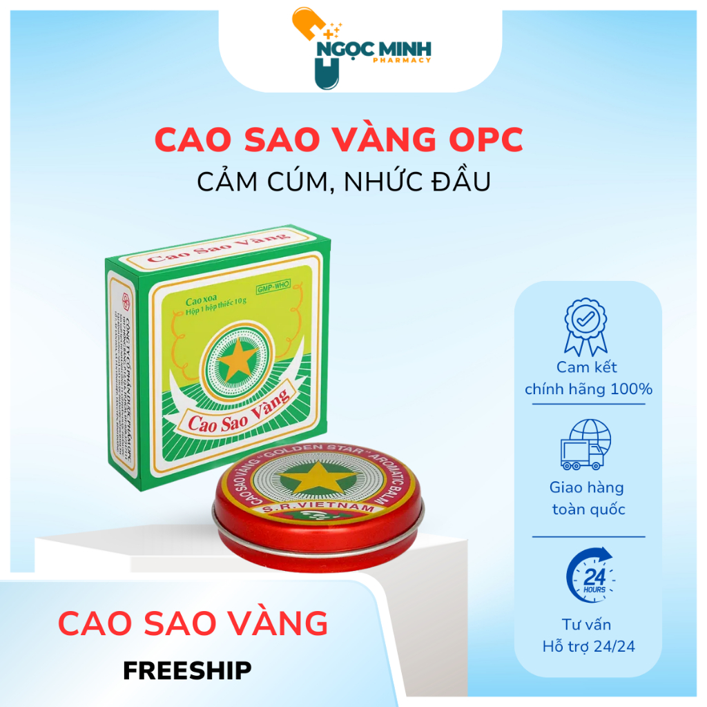 Cao SAO VÀNG (Dầu cù là Sao Vàng) Dược phẩm OPC 10g - Ngọc Minh Pharmacy