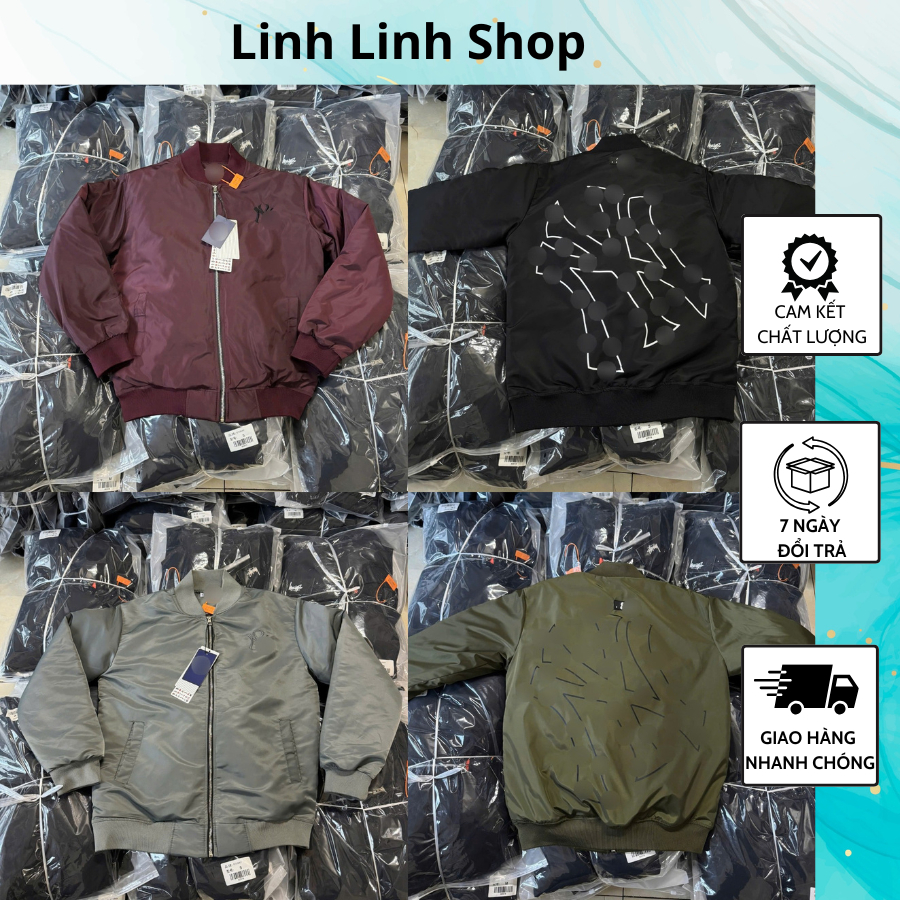 Áo Khoác Nam Nữ Trần Bông Thêu Chữ NY Trước Ngực Cực Hót - Áo Khoác Nam Nữ Trần Bông In Chữ NY Sau L