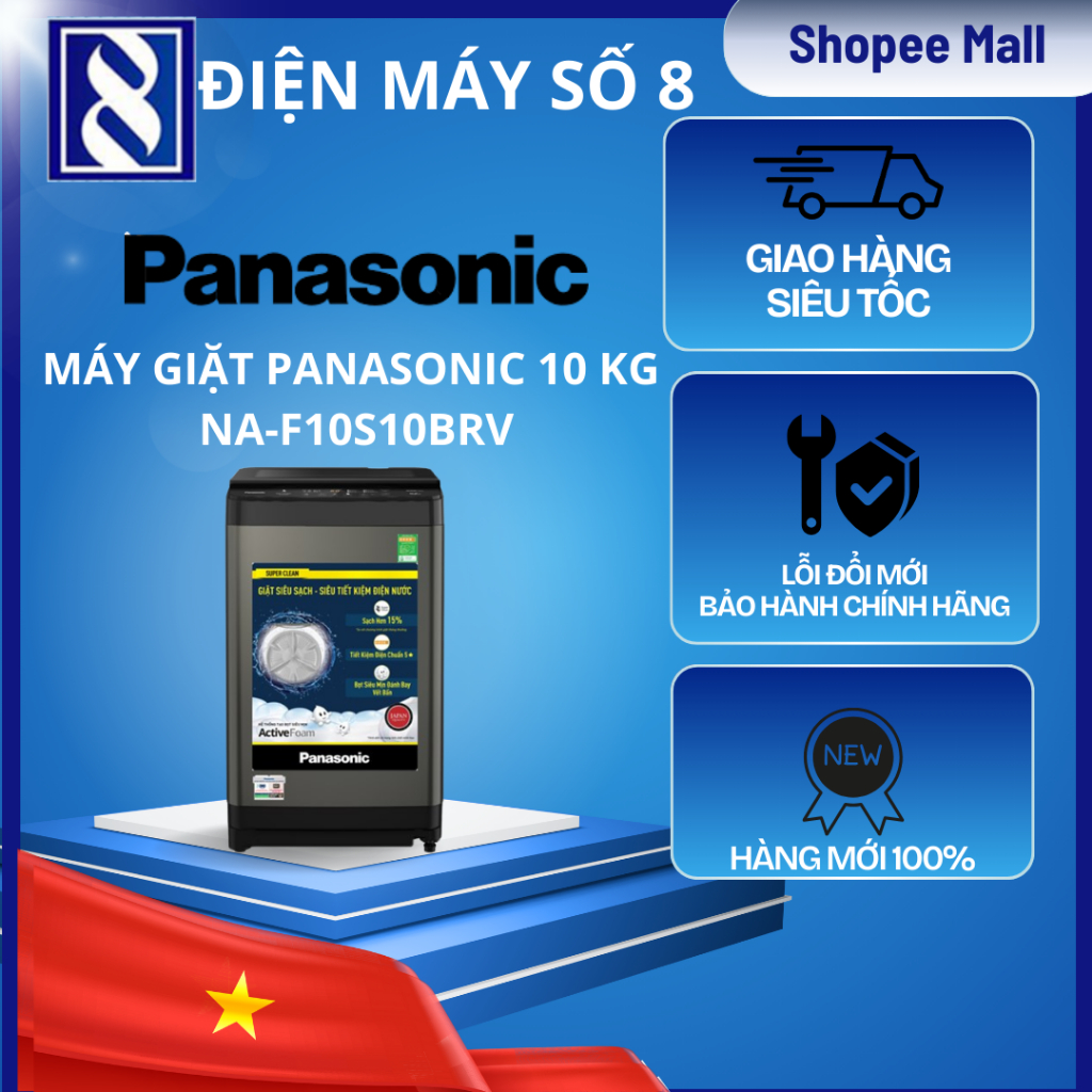 Điện Máy Số 8 | NA-F10S10BRV | Máy Giặt Panasonic 10 Kg NA-F10S10BRV - Chính Hãng