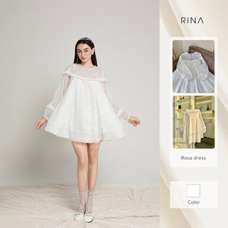  RINA - ROSA dress - Váy thiết kế - Đầm babydoll ren tay dài màu trắng 