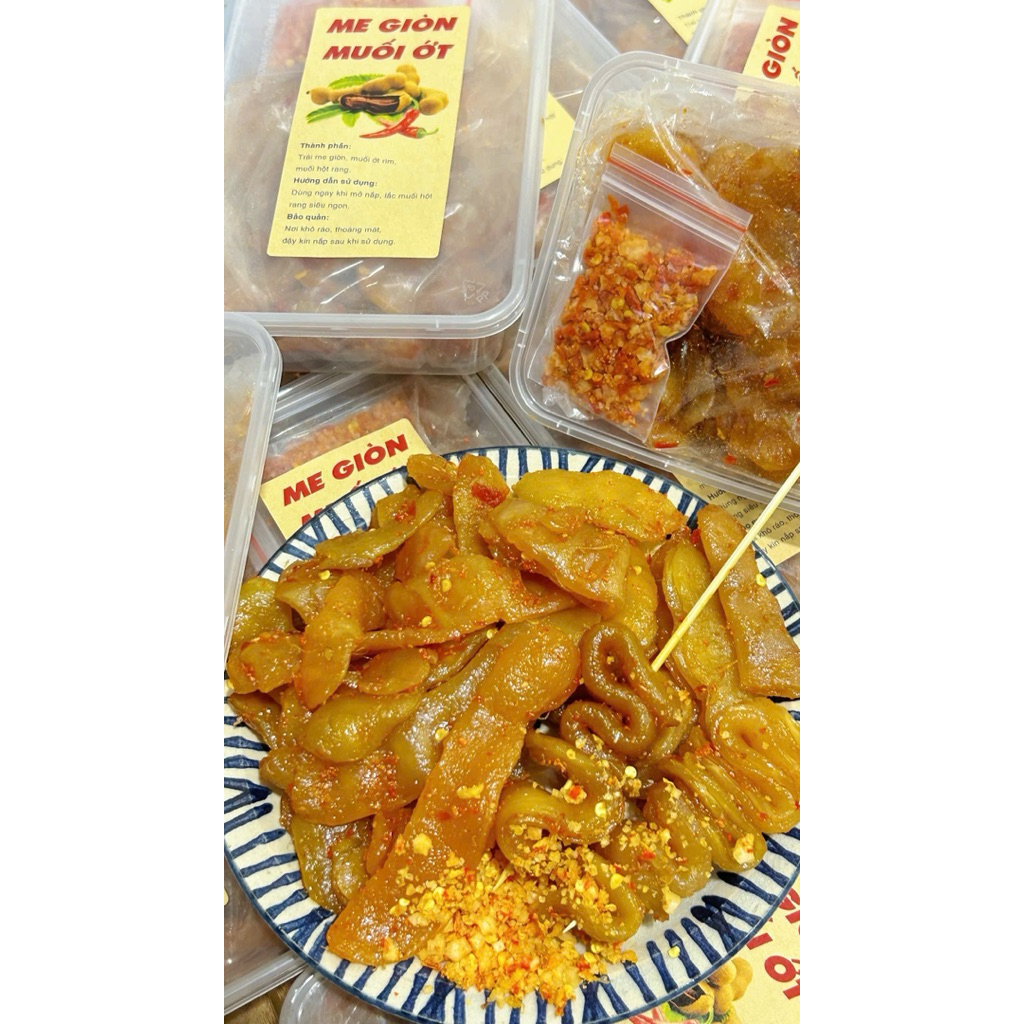 ME GIÒN MUỐI ỚT kèm muối hột rang