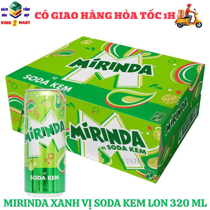 Nước ngọt Mirinda vị soda kem lon 320ml