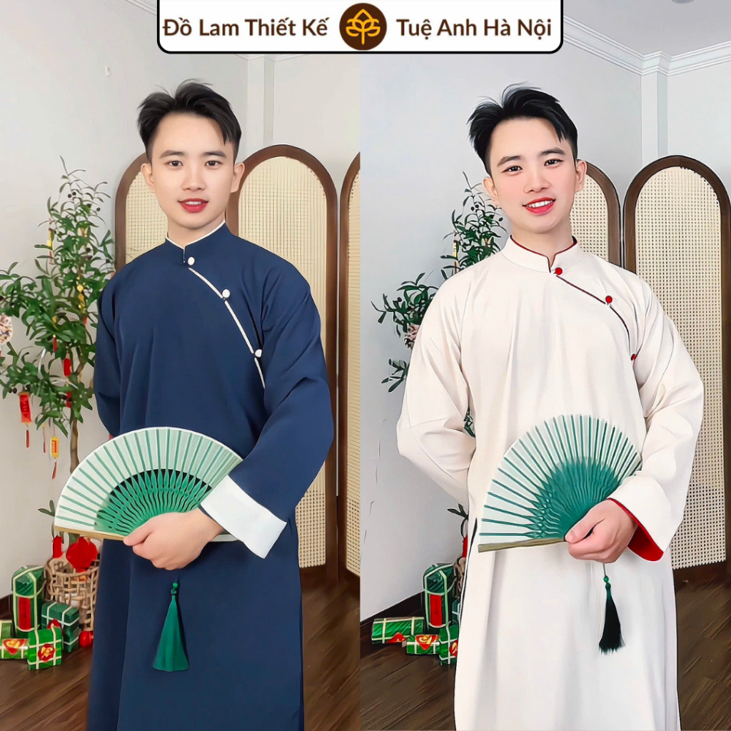 Áo Dài Truyền Thống ( Phú Quý ) 2026 - Áo dài ngũ thân nam không kèm quần , chất đũi vân cao cấp áo dài truyền thống .