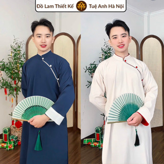 Áo Dài Truyền Thống ( Phú Quý ) 2026 - Áo dài ngũ thân nam không kèm quần , chất đũi vân cao cấp áo dài truyền thống .