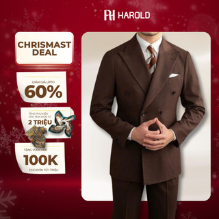  Bộ Suit Nam Cao Cấp Harold Gabardine Nâu Trầm - Bộ Vest Công Sở Co Giãn Chống Nhăn Chống Thấm Nước Độ Bền Cao 