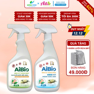  Bình thuốc xịt chống ruồi muỗi,nhặng AIBIO 530ml,Chai sịt đuổi diệt côn trùng sinh học thiên nhiên 
