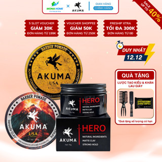  Combo Sáp vuốt tóc nam Gôm xịt tóc AKUMA Chính Hãng Keo khô vuốt tạo kiểu mềm nữ giữ nếp tóc 12h 