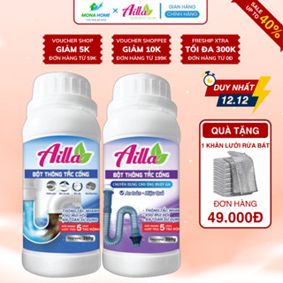  Bột thông cống Ailla 250g công nghệ thuỷ phân Đức - Thông tắc bồn cầu bồn rửa bát nhà vệ sinh 