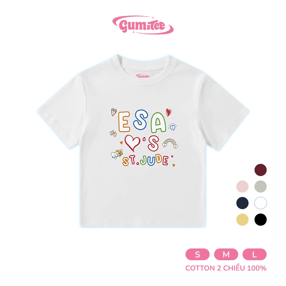 Áo babytee nữ GUMITEE “ESA ST.JUDE” GM20 dáng suông cotton tay ngắn