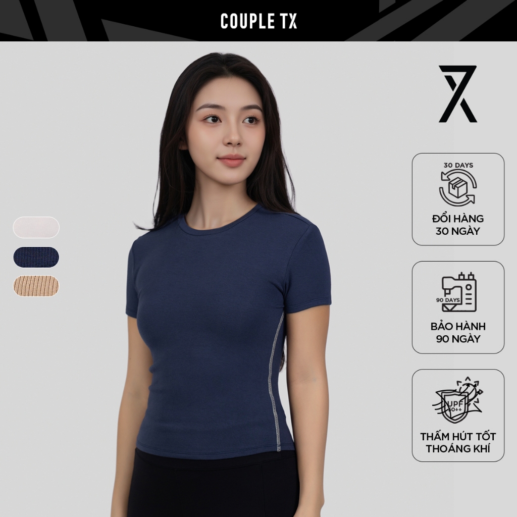 Áo Thun Nữ Couple TX Vải Mềm Co giãn Form Slim Boxy Typo Free WTS 2460