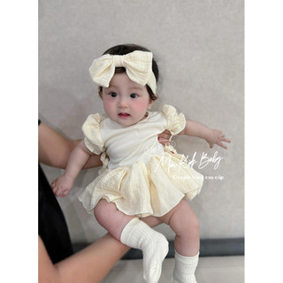 ( HÀNG CÓ SẴN ) Body váy Monbebe kèm tuban cho bé gái 3-12kg đồ bộ liền thân cho bé