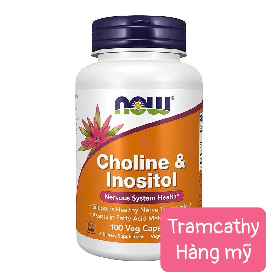 Viên Uống Choline Inositol NOW Sức Khỏe Hỗ Trợ Hệ Thần Kinh, bổ gan (100 viên)-hangmytanbinh