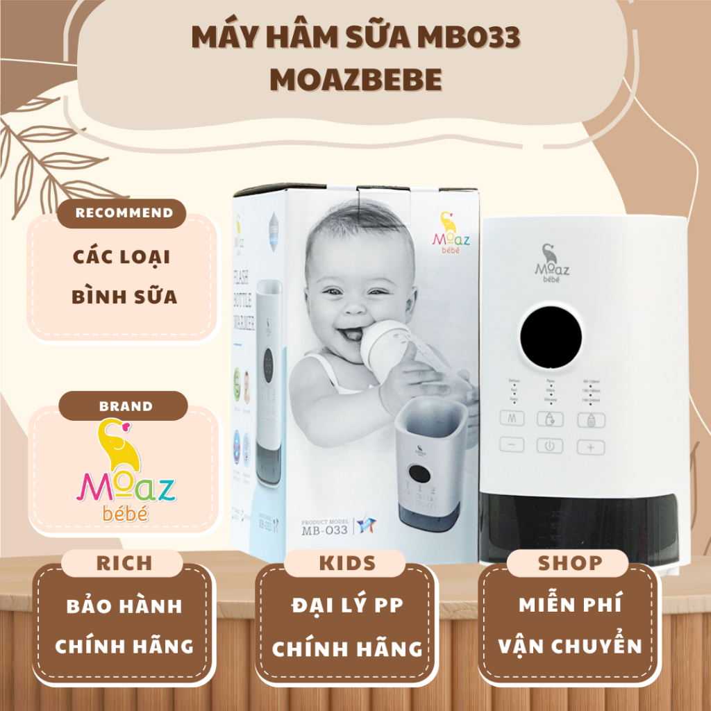 [Tặng thìa báo nóng] Máy hâm sữa siêu tốc Moazbebe MB033 - BẢO HÀNH 12 THÁNG LỖI SẢN XUẤT
