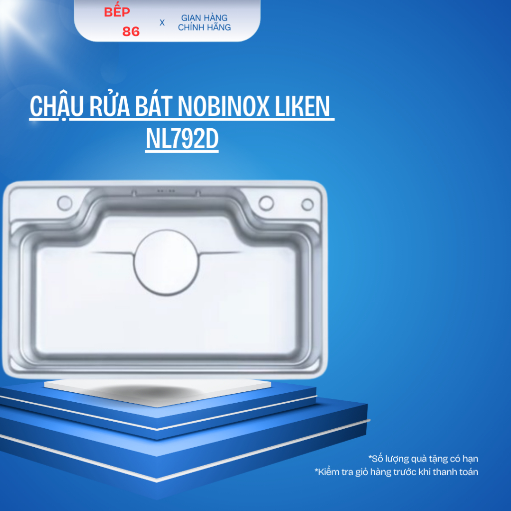 CHẬU RỬA BÁT NOBINOX LIKEN NL792D | CHẬU RỬA 1 HỐ | HÀNG CHÍNH HÃNG