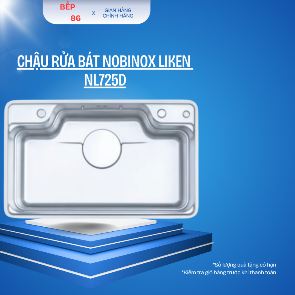 CHẬU RỬA BÁT NOBINOX LIKEN NL725D | CHẬU RỬA 1 HỐ | HÀNG CHÍNH HÃNG