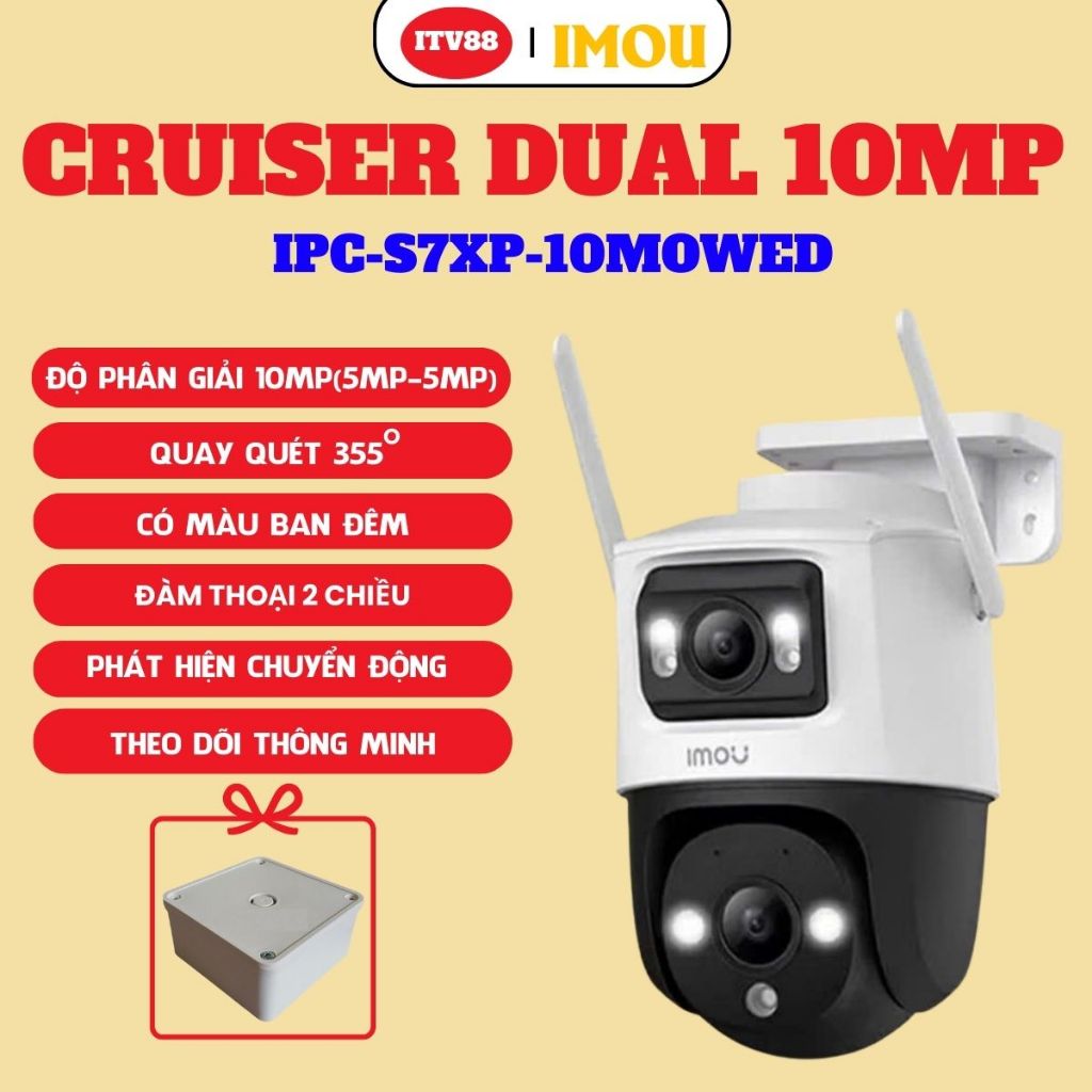 CAMERA IMOU 2 MẮT NGOÀI TRỜI CRUISER DUAL 10MP (5mp-5mp)-CRUISER DUAL 6MP (3mp-3mp) - S7XP