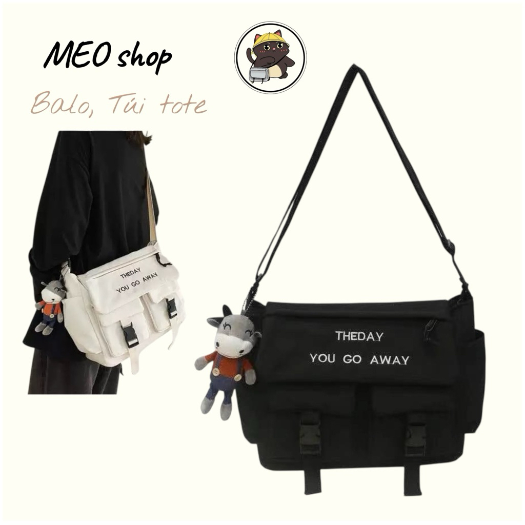 Túi đeo chéo vải Bố chống thấm nước nam nữ đi học đi chơi du lịch giá rẽ CHÉO THEDAY