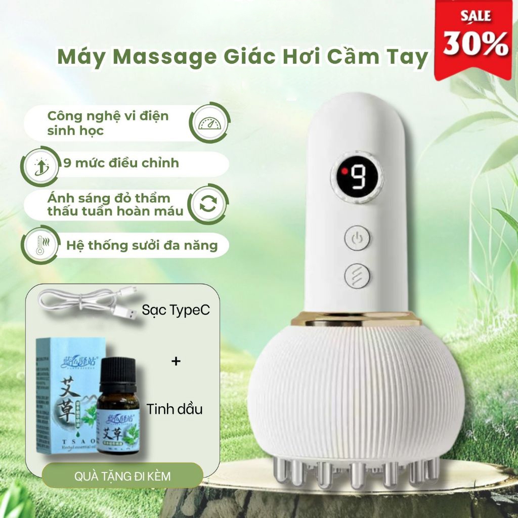 Máy Massage Cầm Tay - Chườm Nóng, Lược Điện Cạo Gió, Massage, Châm Cứu Vi Điện Máy cạo gió điện
