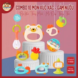 Combo 10 Món Xúc Xắc - Gặm Nướu - Bộ Lục Lạc & Đồ Treo Nôi An Toàn Cho Bé | Tiệm nhà Sâu Cam