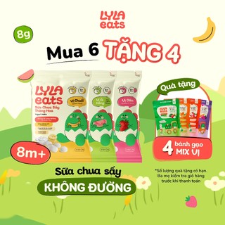   MUA 6 TẶNG 4  Combo 6 Túi Sữa Chua Sấy Thăng Hoa Đủ 3 Vị Không Đường Thêm Lợi Khuẩn Cho Bé túi 8g Lyla Eats 