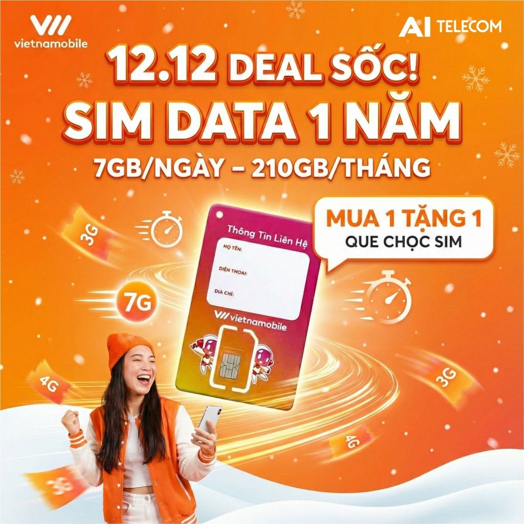 SIM 4G Vietnamobile 365D MAX DATA – Free Data 1 Năm – Hàng Chính Hãng KSTORE