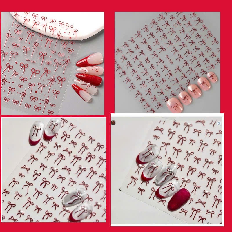 Sticker 5D  Nơ stick nơ đính đá 5D  Trang Trí nail