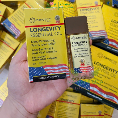Dầu gió vàng Nanogize Longevity Essential Oil - hàng mỹ.