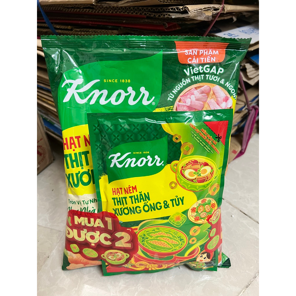 (TÚi 900G TẶNG GÓI NHỎ 136G) Hạt nêm Knorr gói 900g tặng tuỳ đợt hàng