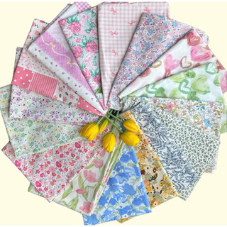 Vải Thô cotton in hoa, caro, sọc - may bộ, đầm, handmade, decor (dài 1m, khổ 1m45, vải cắt liền)