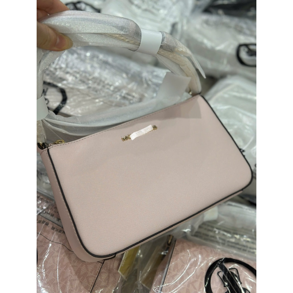 [Hàng Mỹ] Túi đeo chéo MK JET SET TRAVEL size 24cm màu hồng da xước: