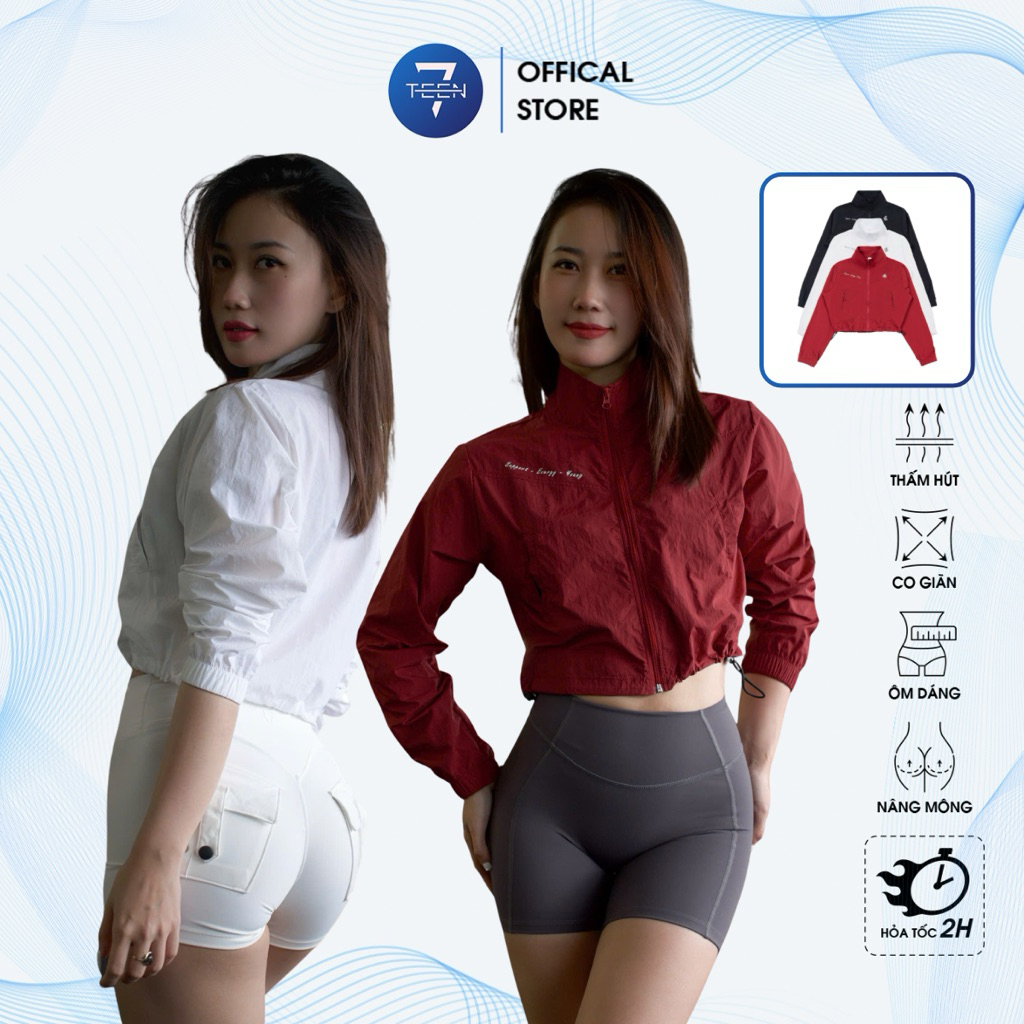 [SEY CHÍNH HÃNG Áo Khoác Gió Thể Thao Crop Top SEY Young 7teen Gym cao cấp
