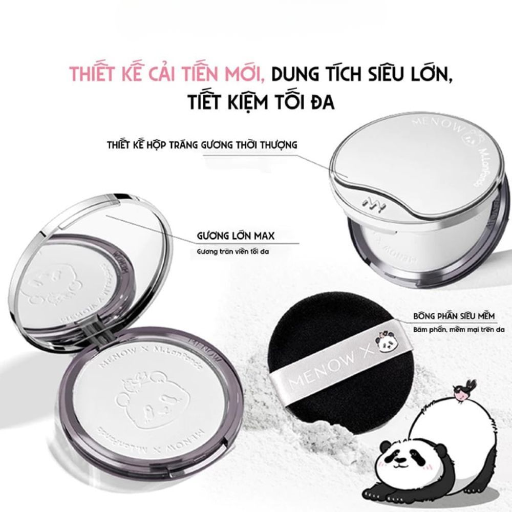 Ảnh 12 của Phấn phủ Menow dạng nén thủy tinh, bản Việt Nam đặc biệt, mỏng nhẹ tự nhiên