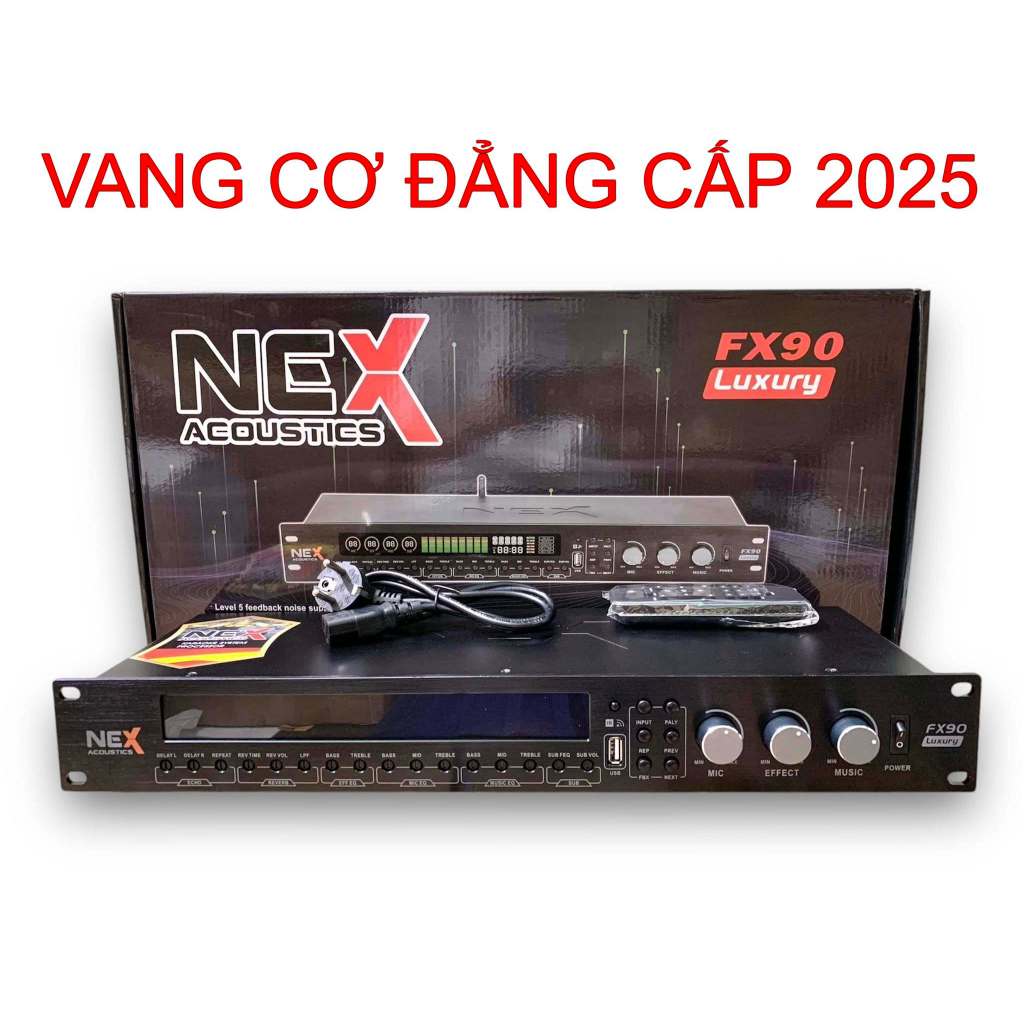 Vang Cơ Lai Số Nex Fx90 Plus LUXURY, Chống Hú, Hỗ Trợ Tiếng Micro Sạch, Bluetooth Optical Aux Usb,Re