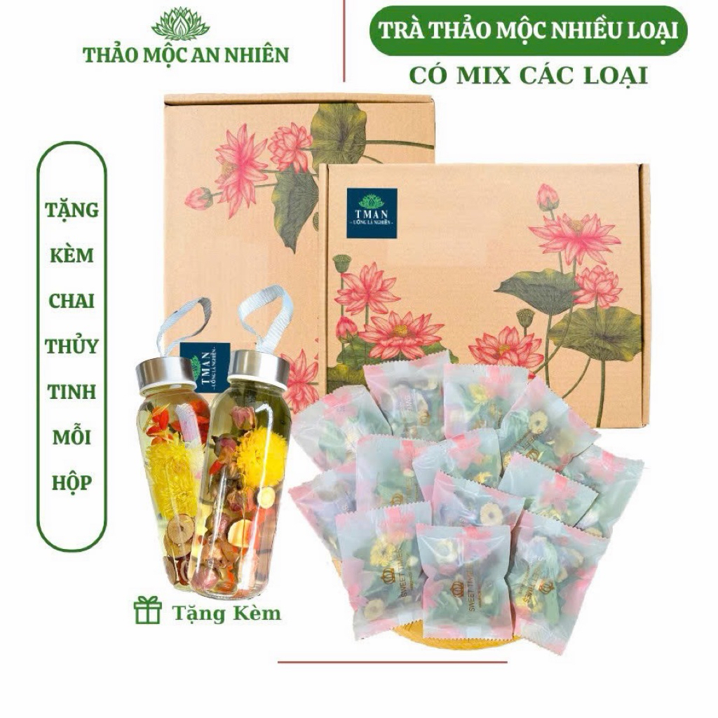  Trà thảo mộc trà dưỡng nhan trà thanh nhiệt CÓ MIX CÁC LOẠI  Hộp 30 gói  đẹp da giữ dáng thanh lọc mát gan dễ ngủ 
