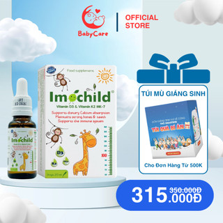 Vitamin D3K2 Imochild Có DHA Cho Bé Bổ Sung D3 K2 MK7 Giúp Tăng Hấp Thu Canxi Tăng Chiều Cao 20ml 