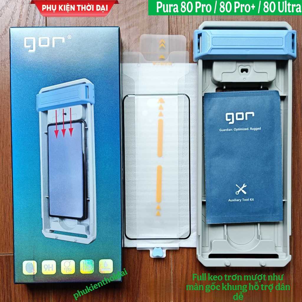 Cường lực Gor 3D Huawei Pura 80 Pro / Pura 80 Pro+ / Pura 80 Ultra full màn full keo trơn mượt kèm k