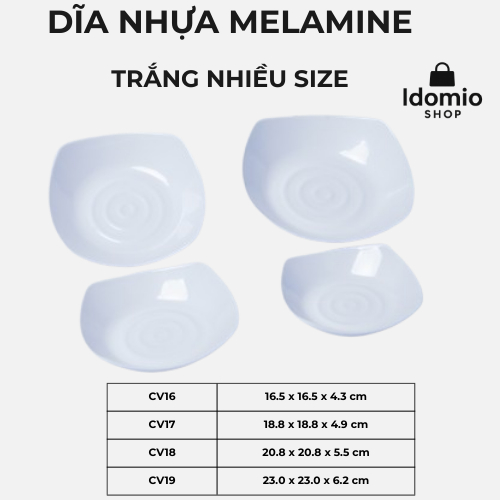 Dĩa Nhựa Melamine Vân Trắng Cao Cấp