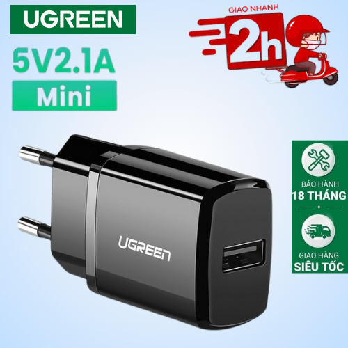 Cục Sạc Nhanh Ugreen Cục Sạc Cho Android, ip Cổng Usb 2.1A Thông Dụng - Bh 18 Tháng