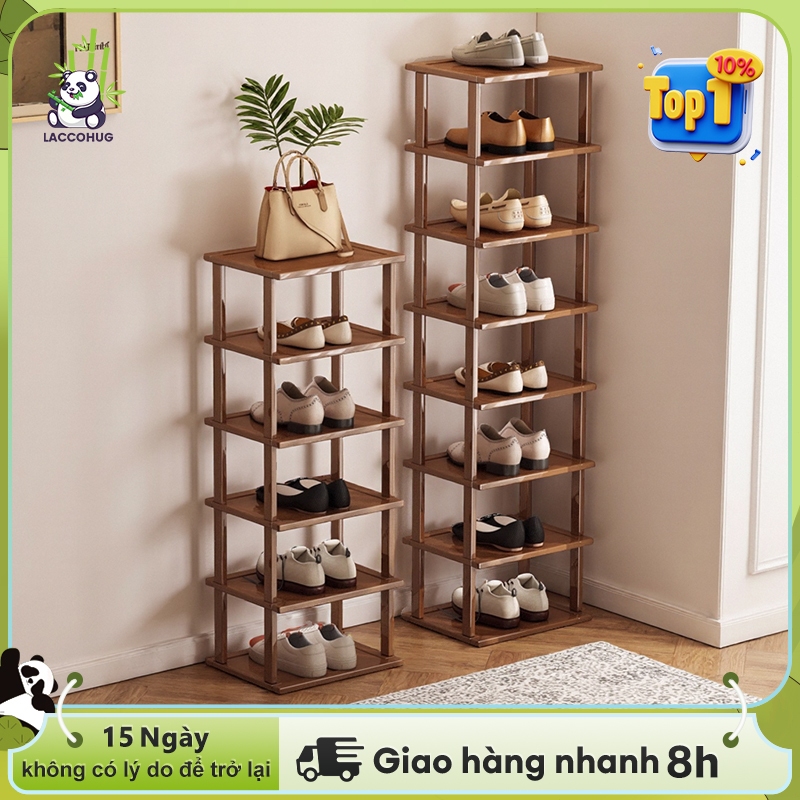 Kệ giày kệ giày gỗ tre kệ giày dép nhiều tầng kệ để đồ cấu trúc mộng và chố dễ lắp đặt chống nấm mốc