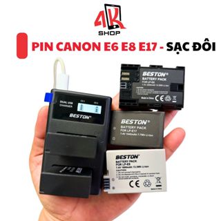  Pin sạc máy ảnh canon Lp e6 Lp E8 LP E17 E12 sạc đôi LCD Type-C cho R50 M50 RP R 