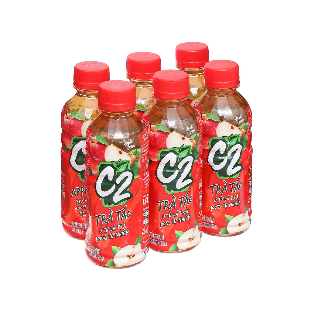 Lốc 6 chai 355ml - C2 Trà  Xanh Hương Táo