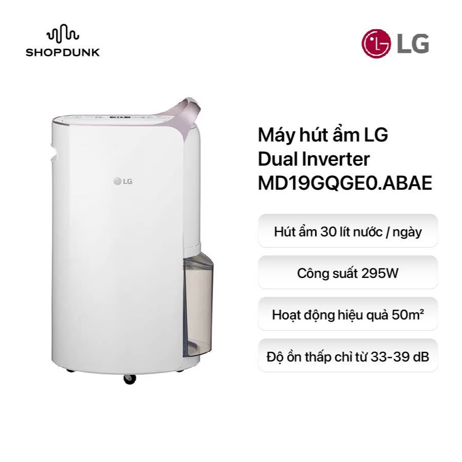 Máy hút ẩm LG Dual Inverter MD19GQGE0.ABAE (Màu Trắng) - Chính hãng