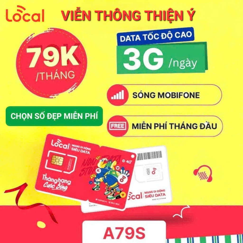 SIM 4G - 5G LOCAL MOBIFONE A69S -A79S-A89F-A89D{Sim vật lí - eSIM}